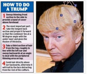 頭皮縮小法の失敗がトランプヘアの特徴で植毛やカツラではない