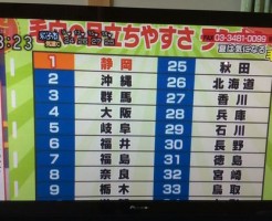 毛穴の目立つランキング